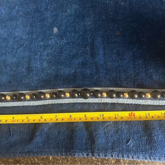 Monet Necklace Black And Gold Tone Beads Choker 17”Clasp Closing LBD Accessory - Picture 4 of 6